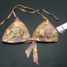 Pilyq Bahia Stitched Triangle Bikini Top Nwt