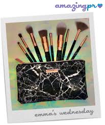 the marble luxe makeup brush set bag