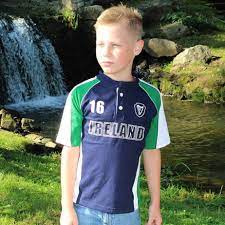 kids irish rugby shirt blue green