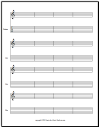 Free Guitar Tablature Paper For Teachers Downloadable And Printable