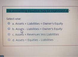 solved the accounting equation may be