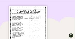 Ratio Word Problems Worksheet Teach