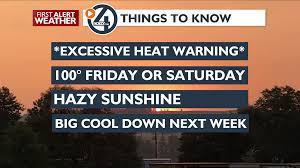 An Excessive Heat Warning is in effect ...