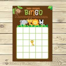 Baby Bingo Card Template Blank Shower Cards Printable Party Boy