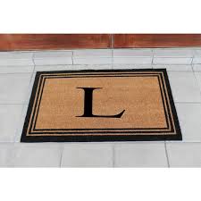a1 home collections a1hc black beige 24 in x 39 in coir pvc clic border heavy duty boot sper monogrammed doormat size 24 inch x 39 inch