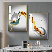 Abstract Luxury Wine Glass Canvas Wall