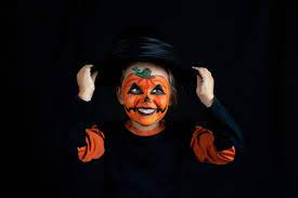 laughing in pumpkin makeup