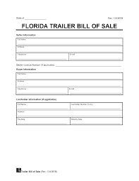 florida trailer bill of template