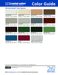 Steel Aluminum Manufacturer Color Charts