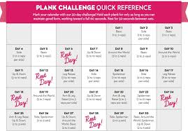30 Day Plank Challenge Chart Printable Www