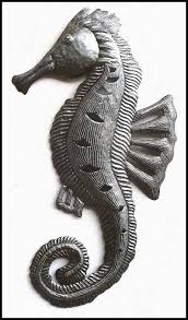 Outdoor Metal Art Wall Hanging Seahorse