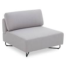 scott armless 1 seater sofa light grey