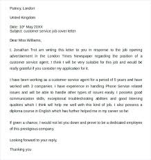 Cover Letter Sample For Customer Service Job Cover Letter Template