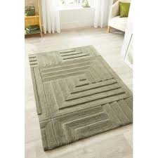 pure wool hand tufted rug in ochre