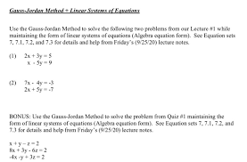 Solved Gauss Jordan Method Linear