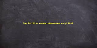 top 19 100 uc column dimensions en iyi 2022