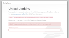 Initial Admin Password not working - Ask a question - Jenkins