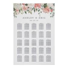 Midsummer Floral Xl Wedding Seating Chart Zazzle Com