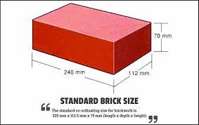standard brick size bricks dimensions