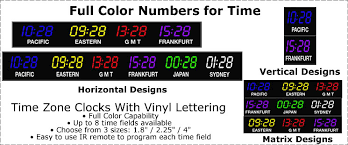 Bar Time Zone Clocks Vinyl Digital