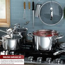 cook n home 8 piece stainless steel cookware set silver