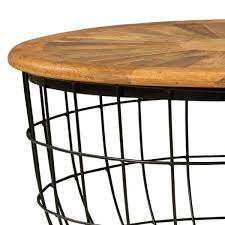 Black Round Mango Wood Coffee Table