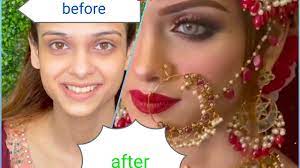 red dress bridal makeup tutorial