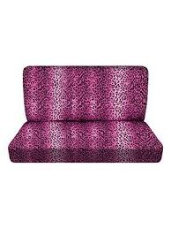 Pink Leopard Bench Seat Covers Rear