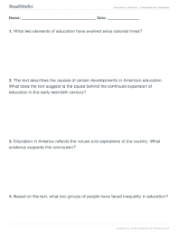 education in america readworks answer