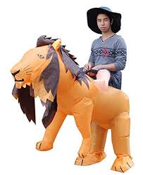 Inflatable Lion Costume Unisex Adults Halloween Riding