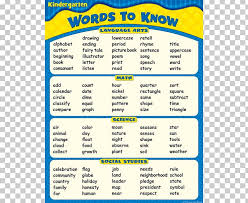 Sight Word Kindergarten Vocabulary Education Learning Png