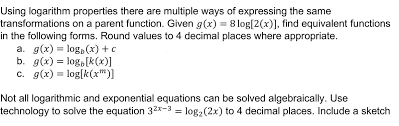 Answered Using Logarithm Properties