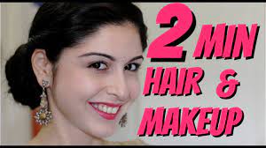 2 minute makeup hair indian