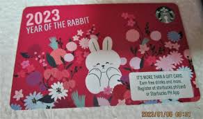 2023 starbucks card rabbit chinese new