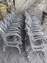 Gray Modern Cast Iron Garden Bench Leg