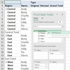 excel reporting text in a pivot table