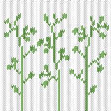 Knitting Motif And Knitting Chart Wild Green Flowers