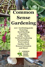 Common Sense Gardening Home Garden Ideas From Planting To
