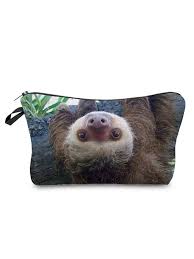 cute cartoon sloth printed makeup bag