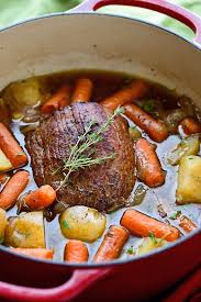 Roast beef and yorkshire pudding, roast potatoes and creamed horseradish. Best Ever Pot Roast With Carrots And Potatoes Recipe Little Spice Jar
