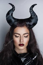 black horns of maleficent stock photo