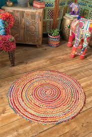 cotton jute braided rug 90cm knots