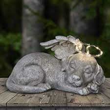 Exhart Dog Statue Solar Pet Memorial
