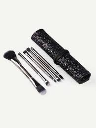 two head makeup brush set with glitter bag