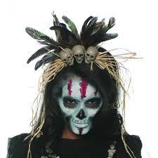 costume witch doctor headband w skulls