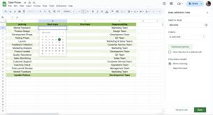how to add date picker in google sheets