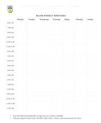 Blank Weekly Schedule Template Excel Calendar 2018 Printable