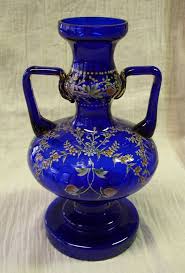 Art Glass Vases Antique Pre 1900 Blue
