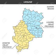 The area of the oblast' (26,700 km²), comprises about 4.42% of the total area of the country. Karte Von Donetsk Und Luhansk Oblast Donbass Mit Den Wichtigsten Stadten Vector Lizenzfrei Nutzbare Vektorgrafiken Clip Arts Illustrationen Image 43985011