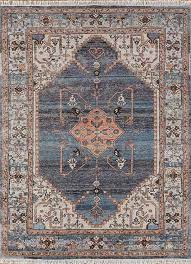 laica blue hand knotted wool rugs ea